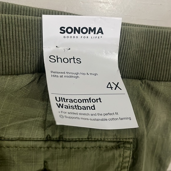 Women 4X Shorts Pull On Flat Front Casual Pastel Olive 🫒 Green - Picture 4 of 7